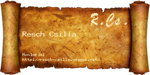 Resch Csilla névjegykártya